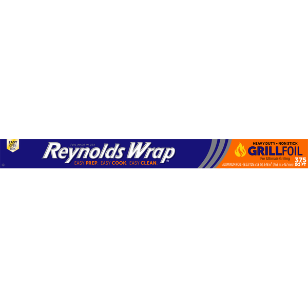 Food and Beverage Storage Reynolds Aluminum Foil, Grill Foil, Heavy Duty, Non-Stick, 37.5 Square Feet hero