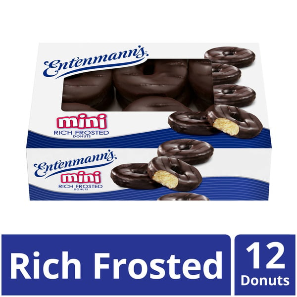 Breakfast Bakery Entenmann's Mini Rich Frosted Donuts hero