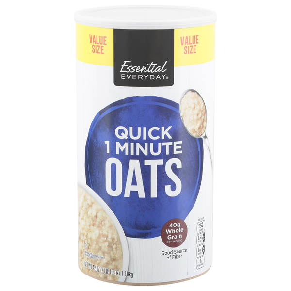 Hot Cereal & Pancake Mixes Essential Everyday Oats, Quick 1 Minute, Value Size hero