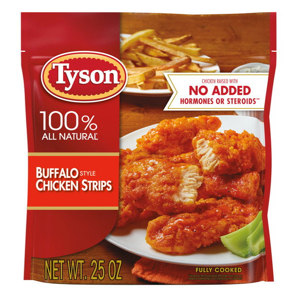 Frozen Meat Tyson Fully Cooked Buffalo Style Chicken Strips, Frozen hero