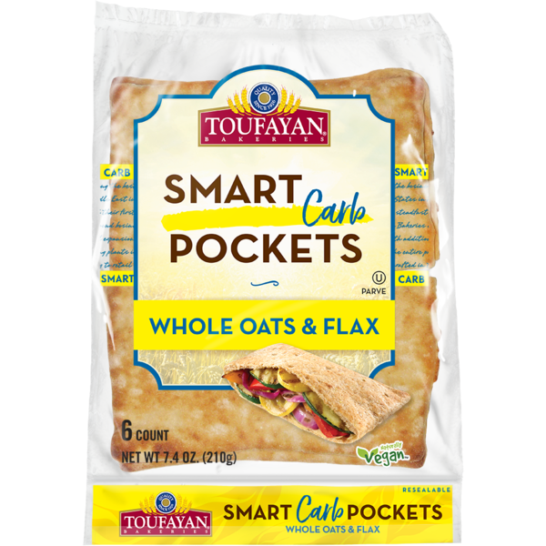 Bread Toufayan Bakeries Smart Carb Pockets, Whole Oats & Flax hero