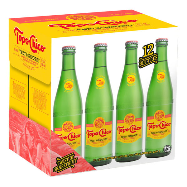 Topo Chico Sparkling Mineral Water Twist Of Grapefruit Glass Bottles hero