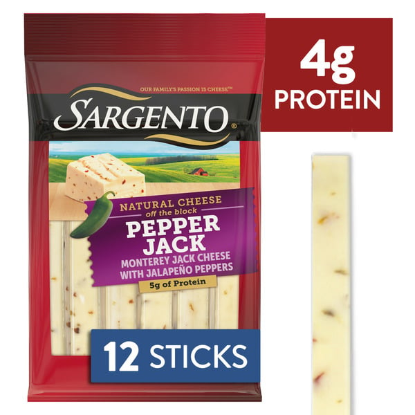 Packaged Cheese Sargento Pepper Jack Natural Cheese Snack Sticks hero