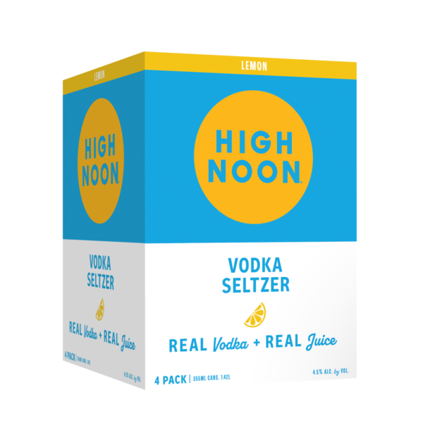 Beers & Coolers High Noon Lemon Vodka Hard Seltzer 355ml Can 4pk hero