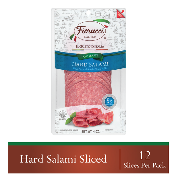 Lunch Meat Fiorucci Pre-Sliced Hard Salami,  Easy-to-Open Resealable Package hero