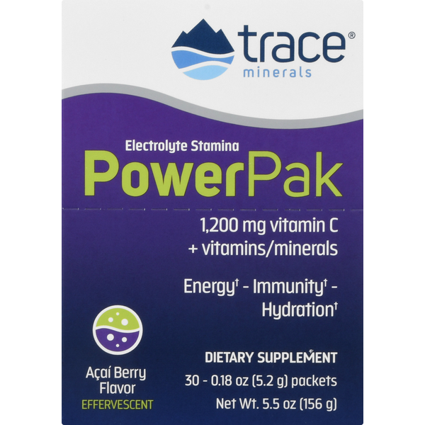 Vitamins & Minerals Trace Minerals Electrolyte Stamina, Power Pak, Effervescent, Acai Berry Flavor hero