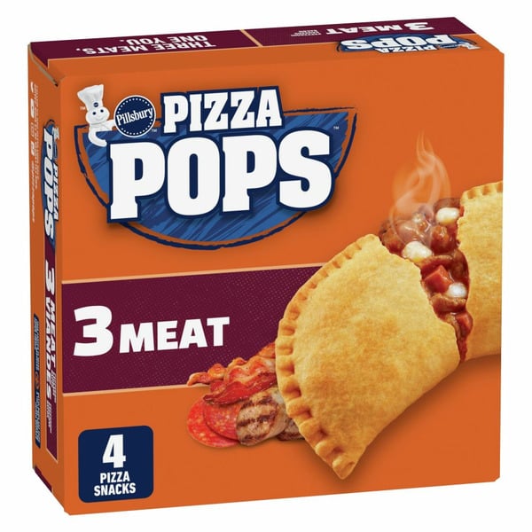 Frozen Pizza Pillsbury Pizza Pops, 3 Meat, Frozen Pizza Snacks hero