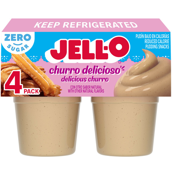 Jell-O Zero Sugar Churro Delicioso Ready-to-Eat Pudding Snack Cups hero