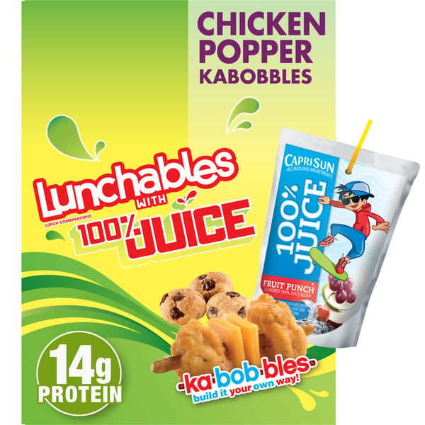 Prepared Meals Lunchables Chicken Popper Kabobbles with 100% Juice Lunch Combinations hero