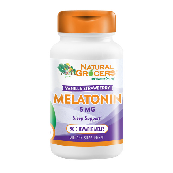 Dietary Supplements Natural Grocers 5mg Melatonin Vanilla Flavor Dietary Supplement Chewable Tablet hero