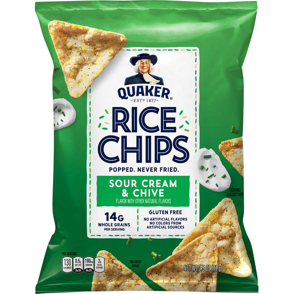 Chips & Pretzels Quaker Rice Chips, Sour Cream & Chive hero