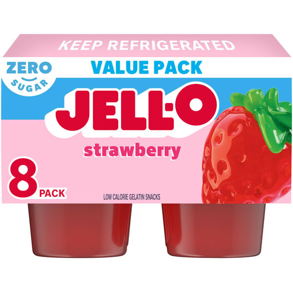 Refrigerated Pudding & Desserts Jell-O Strawberry Sugar Free Refrigerated Gelatin hero