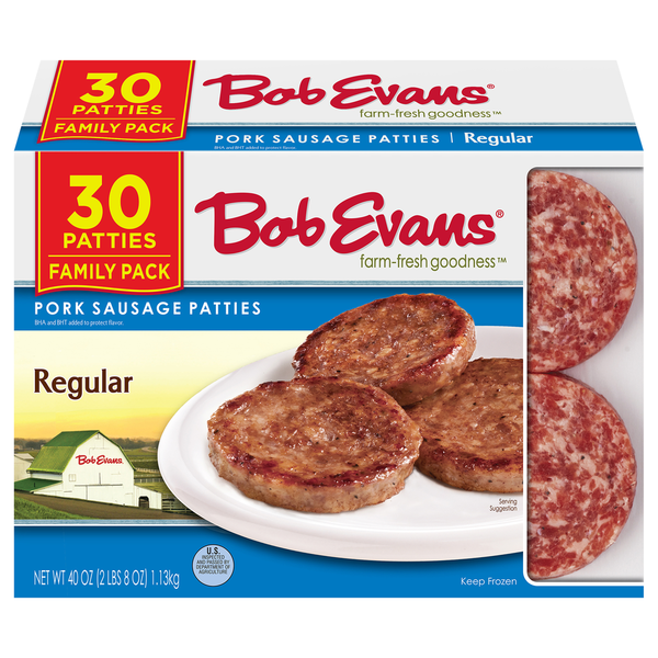 Frozen Breakfast Bob Evans Farms Sausage Patties, Pork, Regular, Family Size hero