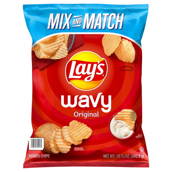 Chips & Pretzels Lay's Potato Chips, Wavy, Original hero