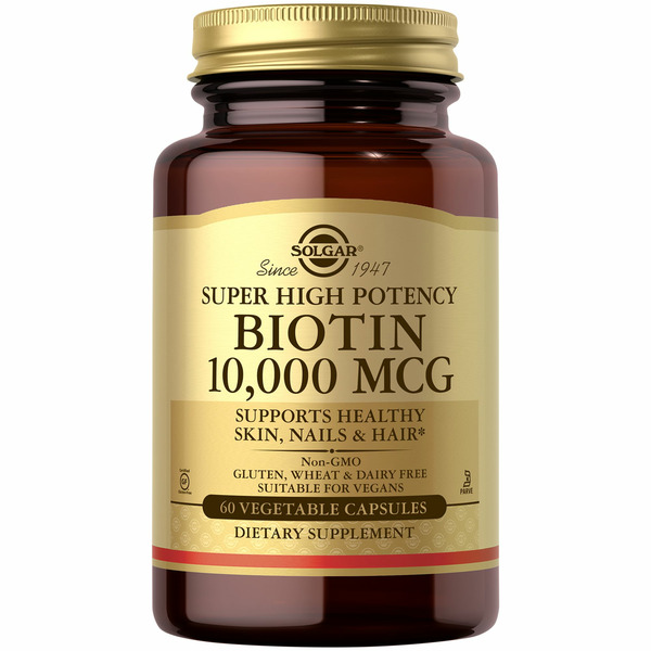 Vitamin B Solgar Biotin, 10,000 mcg, Super High Potency, Vegetable Capsules hero