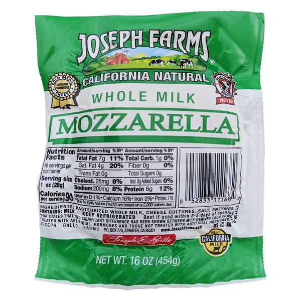 Packaged Cheese Joseph Farms Whole Milk Mozzarella hero