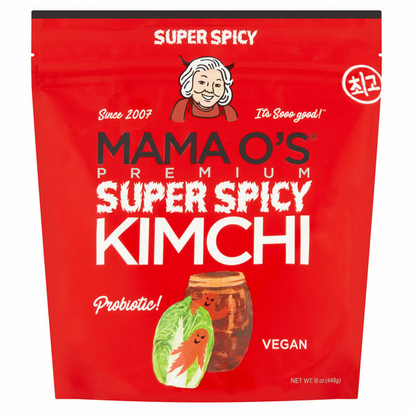 Refrigerated Condiments Mama O's Premium Super Spicy Kimchi hero