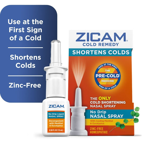 Cold, Flu & Allergy Zicam Cold Remedy No-Drip Nasal Spray With Cooling Menthol & Eucalyptus hero