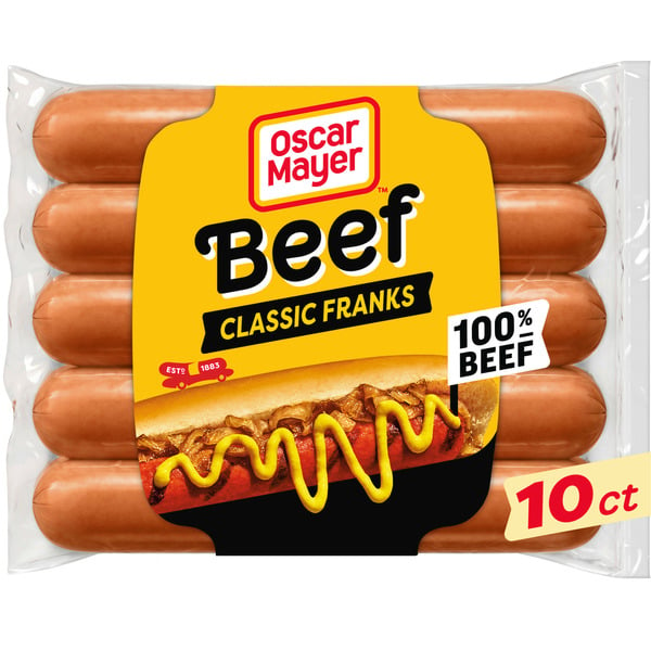 Hot Dogs & Sausage Oscar Mayer Original Classic Beef Franks Hot Dogs hero