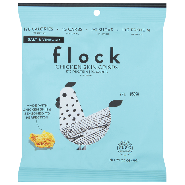 Flock Chicken Skin Crisps, Salt & Vinegar hero