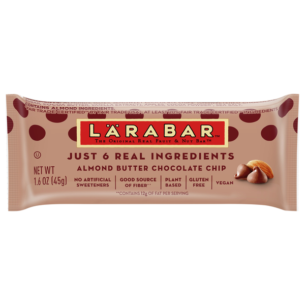 Energy & Granola Bars LÄRABAR Fruit & Nut Bar, Almond Butter Chocolate Chip hero