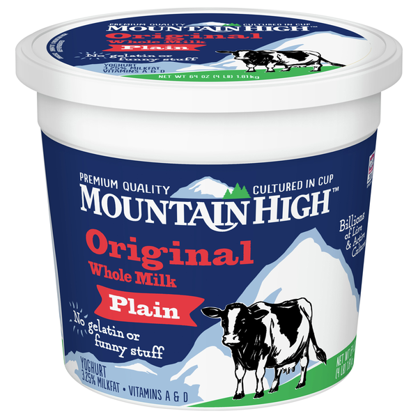 Yogurt Mountain High Yoghurt Yogurt, Plain, Original, Whole Milk hero