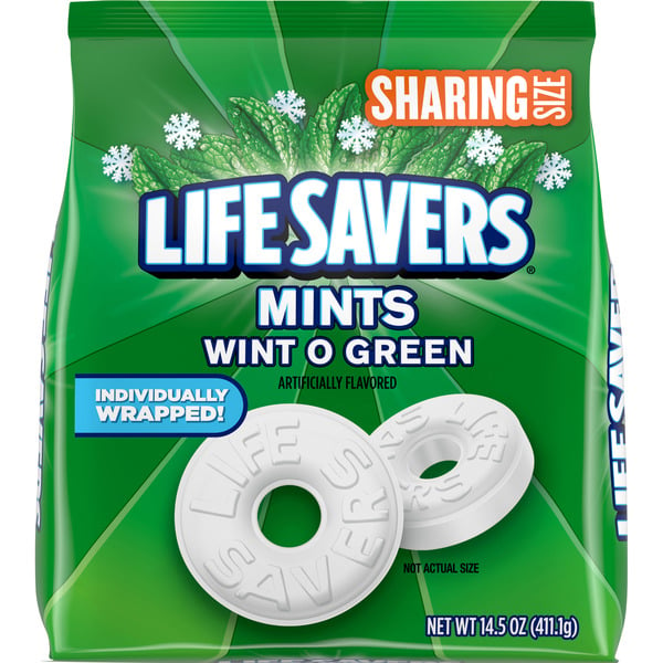 Mint & Gum Life Savers WintOGreen Breath Mints Hard Candy Sharing Size hero