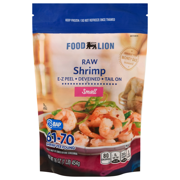 Frozen Shrimp & Shellfish Food Lion Small Raw Shrimp, 61-70ct hero