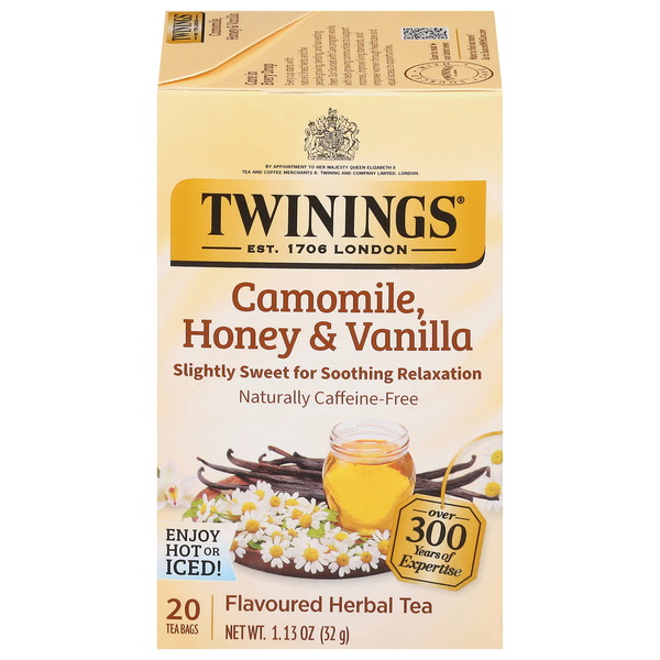 Tea Bags and Mixes Twinings Flavoured Herbal Tea, Caffeine-Free, Camomile, Honey & Vanilla, Tea Bags hero