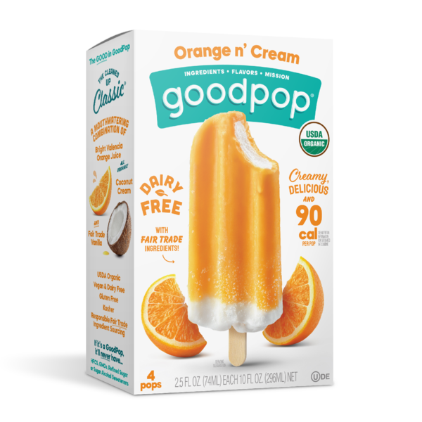 Frozen Dessert & Novelties GoodPop Orange n' Cream, Organic, Dairy-Free Frozen Fruit Bars hero