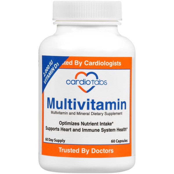 Multi Vitamins Cardiotabs Multivitamin And Mineral Vitamin D3 2,000 Iu Optimizes Nutrient Intake, Supports Heart And Immune System Health Dietary Supplement Capsules hero