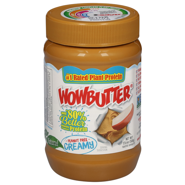 Spreads Wowbutter Toasted Soybutter, Peanut Free, Creamy hero