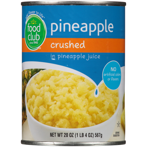 Canned Fruit & Applesauce Food Club Pineapple Crushed In Pineapple Juice hero