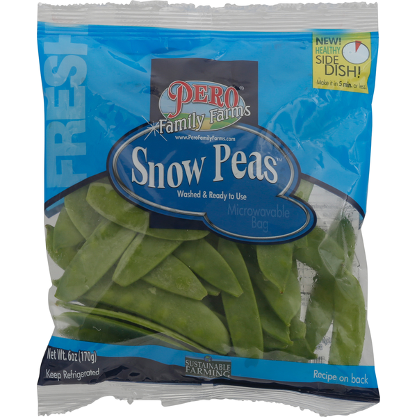 Packaged Produce & Salad Pero Family Farms Snow Peas hero