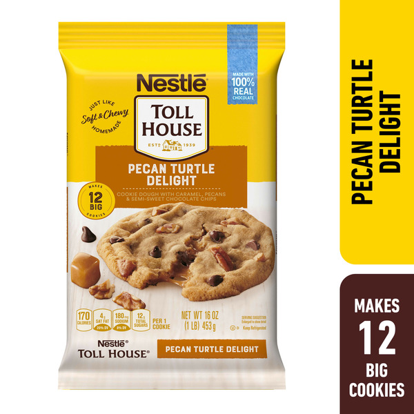 Refrigerated Dough & Biscuits Toll House Pecan Turtle Delight Cookie Dough hero