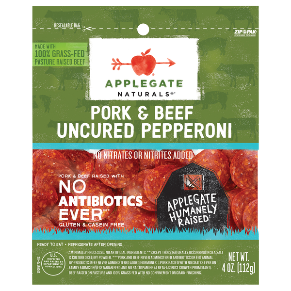 Packaged Meat Applegate Naturals  Natural Mini Pork Pepperoni hero