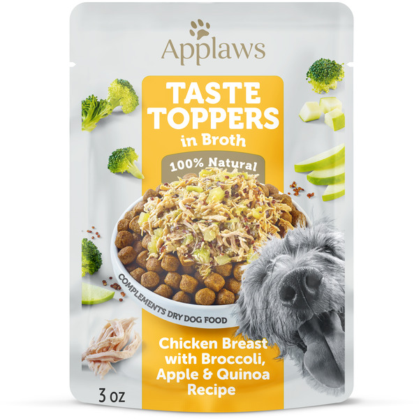 Dog Food & Care Applaws Natural Dog Food Taste Toppers Chicken with Broccoli, Apple & Quinoa in Broth Pouch hero