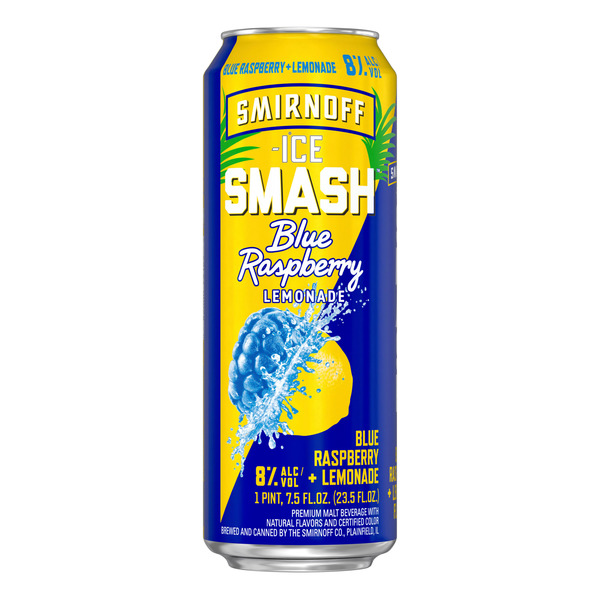 Beers & Coolers Smirnoff Ice Smash Blue Raspberry Lemonade hero