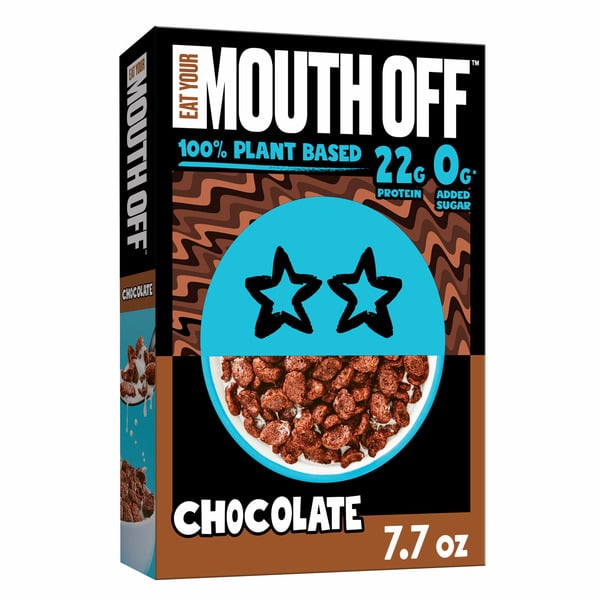 Cereal Eat Your Mouth Off Breakfast Cereal, Plant Based Cereal, Protein Snack, Chocolate hero