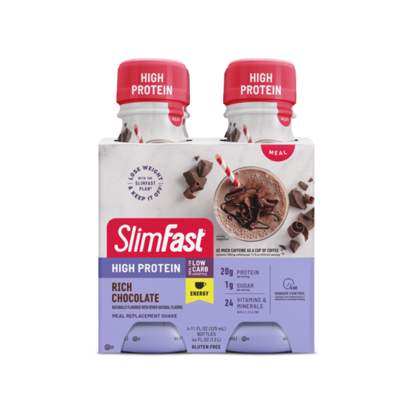 Energy & Sports Drinks SlimFast Advanced Energy Rich Chocolate Meal Replacement Shakes hero