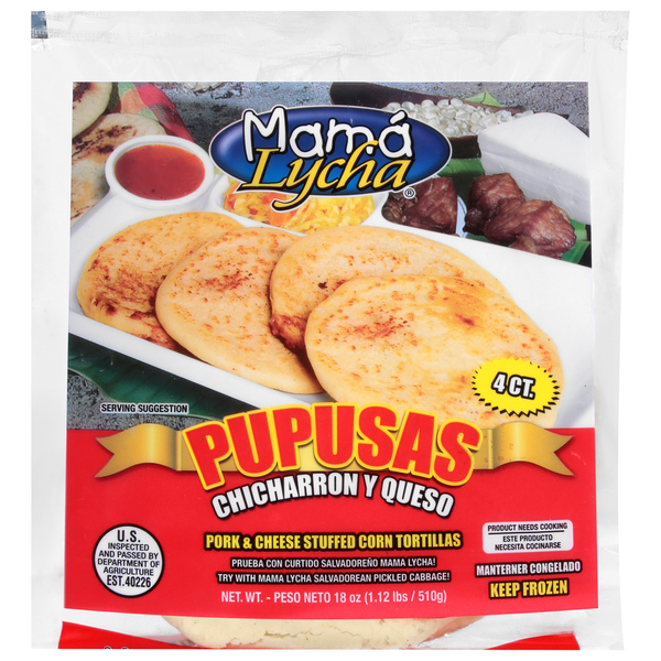 Doughs, Gelatins & Bake Mixes Mamá Lycha Tortillas, Corn, Stuffed, Pork & Cheese hero