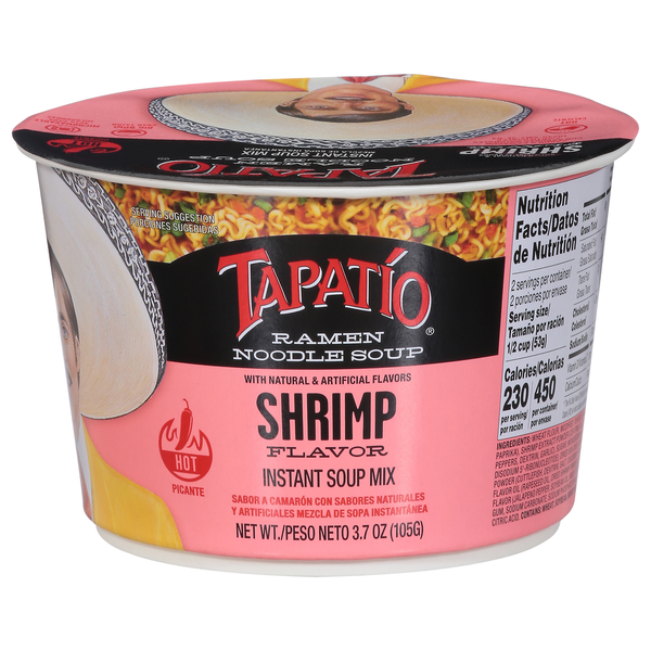 Instant Foods Tapatio Ramen Noodle Soup, Shrimp Flavor hero