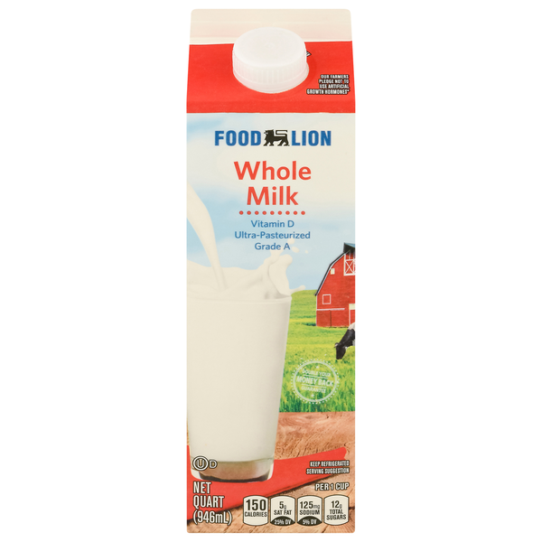 Milk, Soy & Lactose Free Food Lion Whole Milk, Vitamin D hero