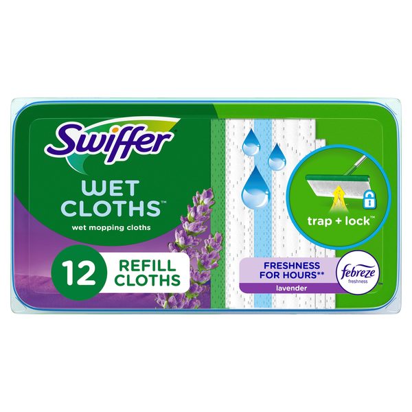 Cleaning Products and Supplies Swiffer Sweeper Wet Mopping Cloth Multi Surface Refills hero