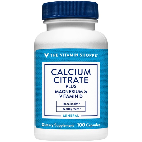 Calcium The Vitamin Shoppe Calcium Citrate with Magnesium & Vitamin D (100 Capsules) hero