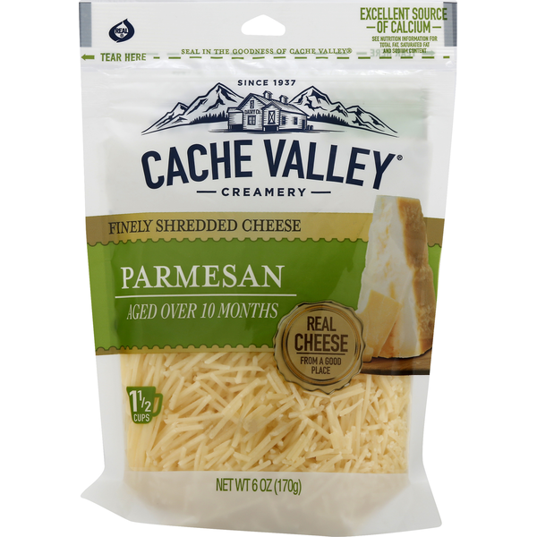 Packaged Cheese Cache Valley Cheese, Parmesan, Finely Shredded hero