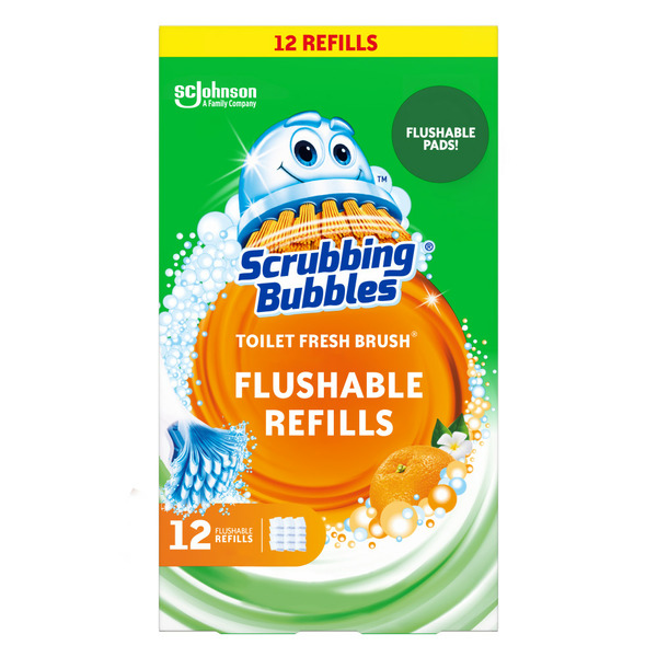 Cleaning Products Scrubbing Bubbles Fresh Brush Toilet Cleaning System 12 Refills, Citrus Scent hero