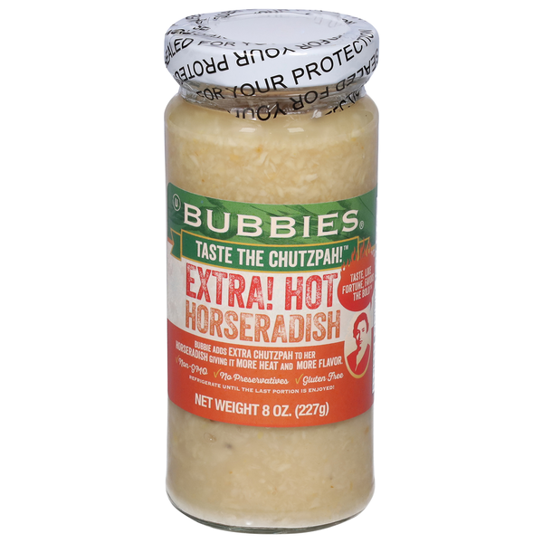 Condiments Bubbies Horseradish, Extra Hot hero