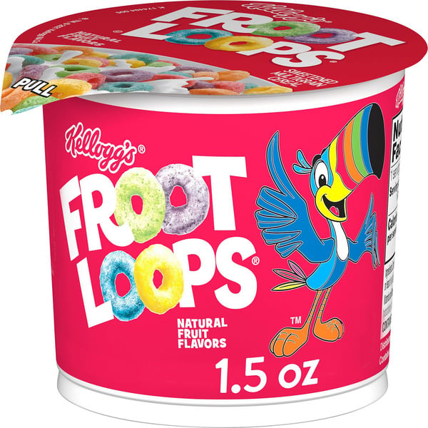 Cereal Kellogg Froot Loops Cold Breakfast Cereal, Fruit Flavored, Breakfast Snacks with Vitamin C, Original hero