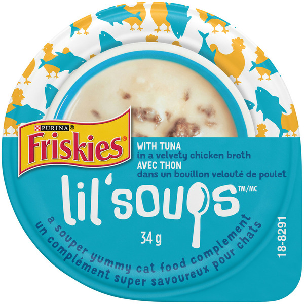 Cat Food & Care Purina Friskies Lil’ Soups with Tuna in a Velvety Chicken Broth hero